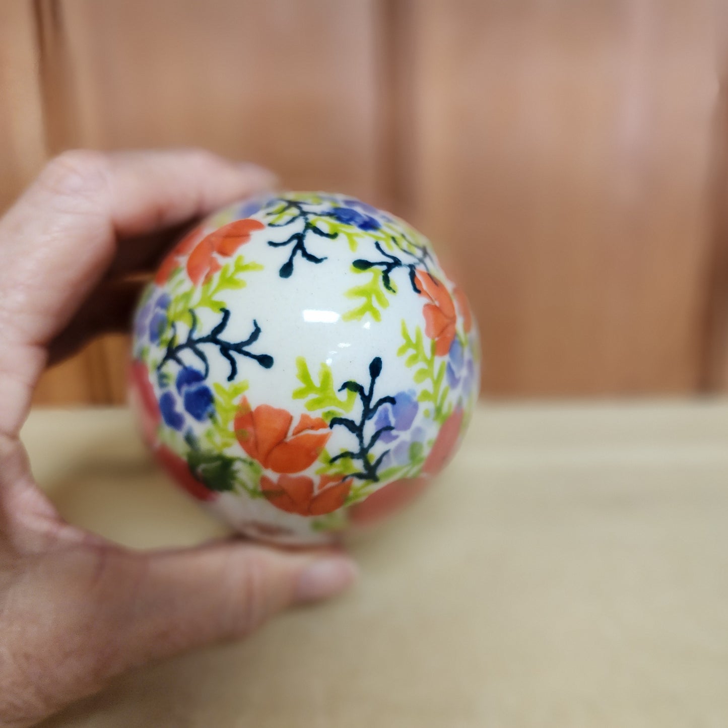 Egg 4" / "A" big coral color flowers