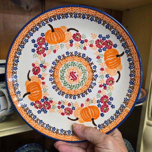 Plate ~ Sandwich 8.5" Fall Pumpkins and Leaves