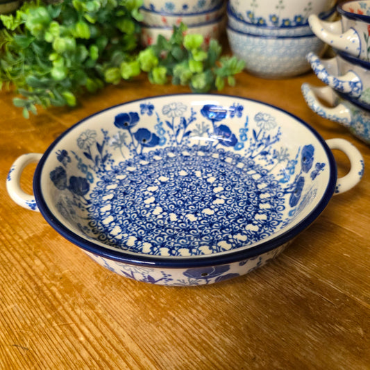 C40 ~ Round Baker w/handles - 6-3/4"    C40-2902X  Evening Poppy pf0526