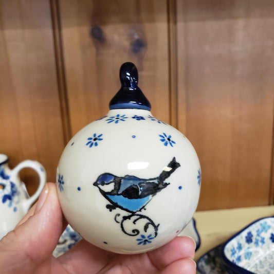 Ornament ~ ball  2.5"W 186~2529 Bluebird