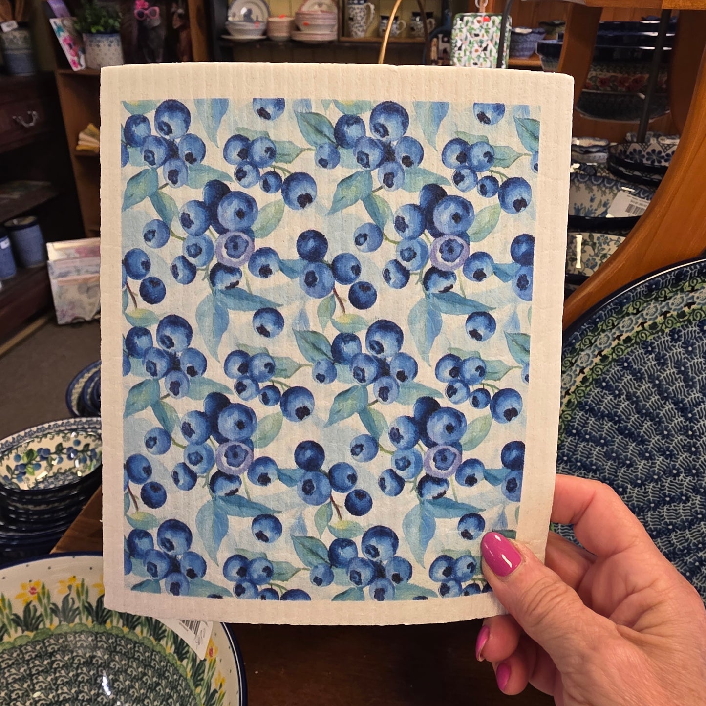 Dishcloth Blue berries  (Swedish Dishcloth)