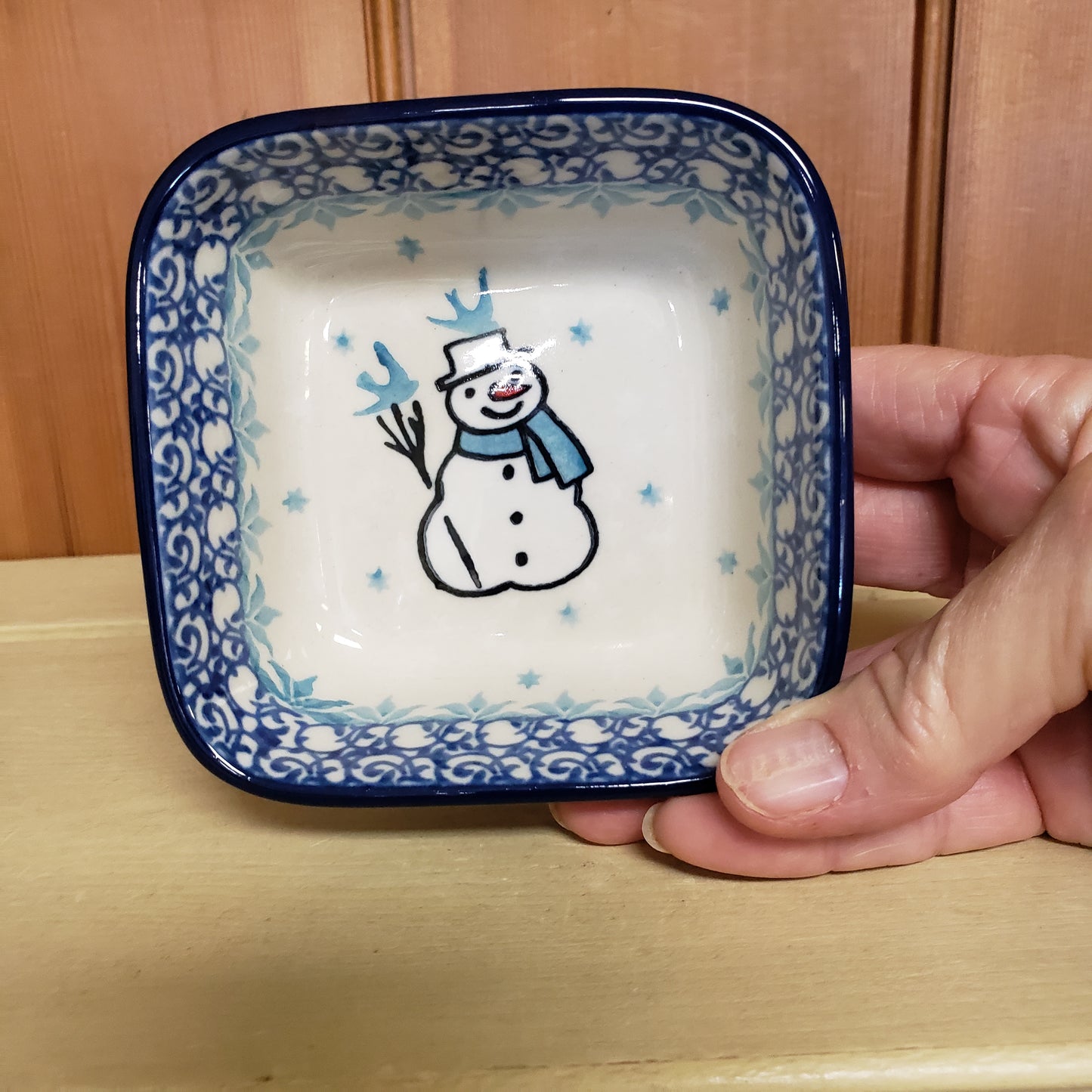 Bowl ~ Square Ramekin ~ 3.75" 428-2798X  Jack Frost Snowman