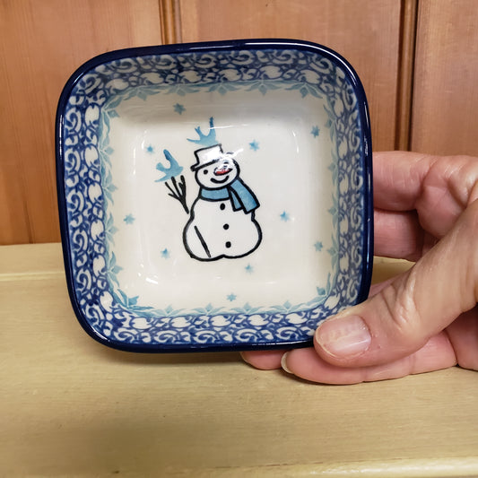 Bowl ~ Square Ramekin ~ 3.75" 428-2798X  Jack Frost Snowman