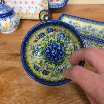 Bowl 4" wide Blue Bees 553