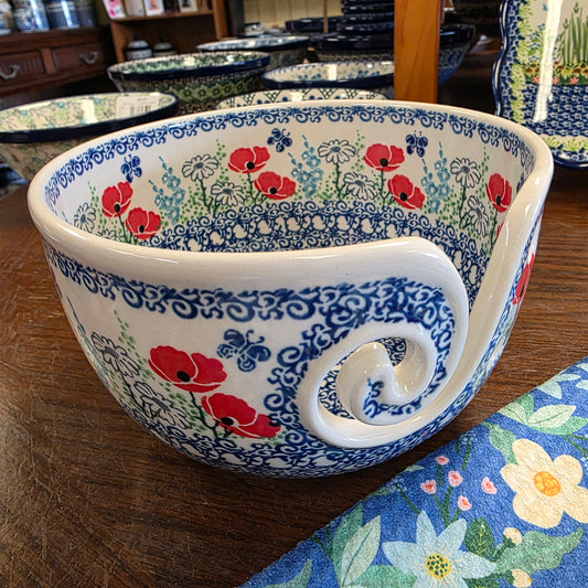 Yarn Bowl    G04-2901X  Red Poppy Garden pf0526