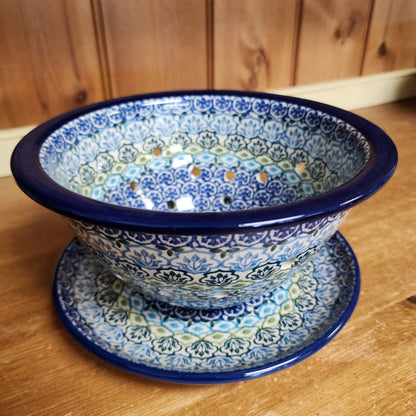 Berry Bowl w/ Saucer ~ 8"W 470-1859X Tranquil Tide