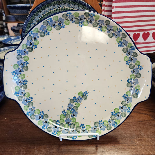 Platter ~ Round w/ Handles ~ 11.75" 152-2339 Spring Viola