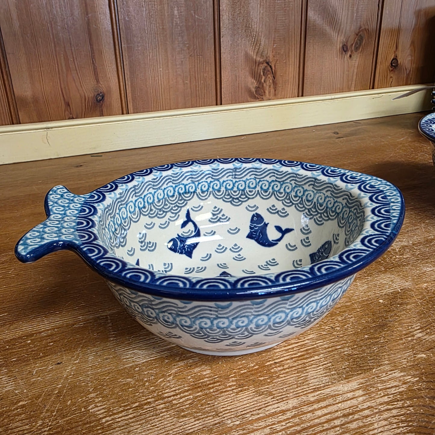 Fish Shaped Bowl ~ Medium 2372X ~ Deep Blue Sea ~ Koi Fish
