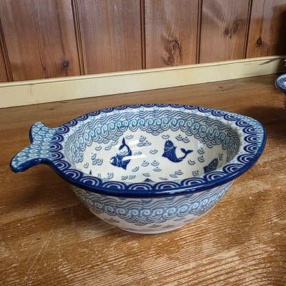 Fish Shaped Bowl ~ Medium 2372X ~ Deep Blue Sea ~ Koi Fish