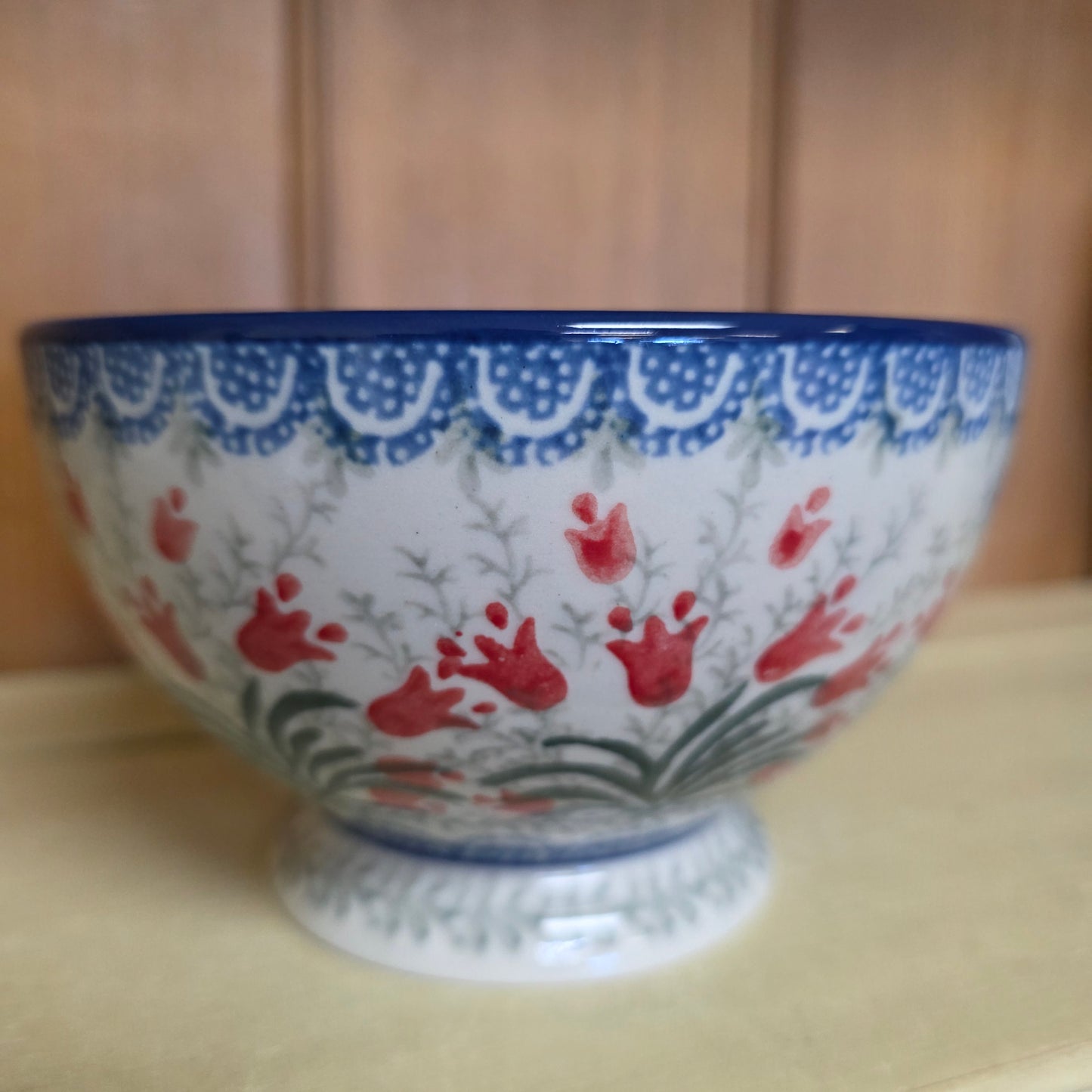 Bowl w/Pedestal   5.25"W  206-1437X  Crimson Bells pf0526