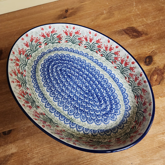 Baker Oval ~ 12" 297-1437X Crimson Bells  /8 cups