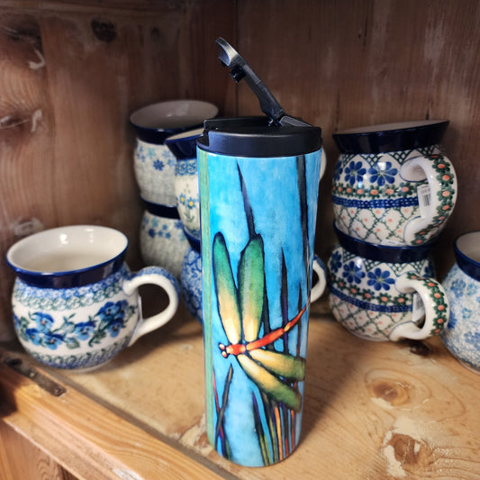 Tumbler / 17 oz  Dragonfly **NOT POLISH POTTERY