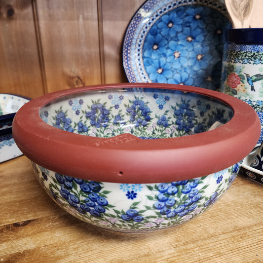 Bowl with FREE Lid ~ 9" Kalich Blue Berries