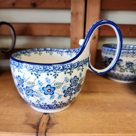 Bowl w/ Loop Handle ~ 16 oz 2272X ~ Parisian Posies