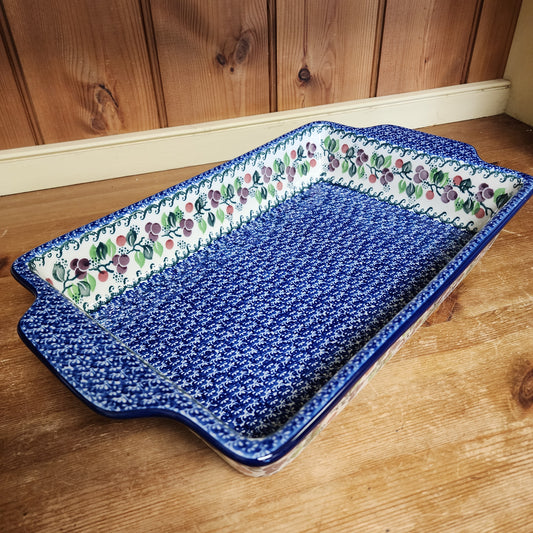 Baker ~ Rectangular w/handles A56-1418X Burgundy Berry Blue