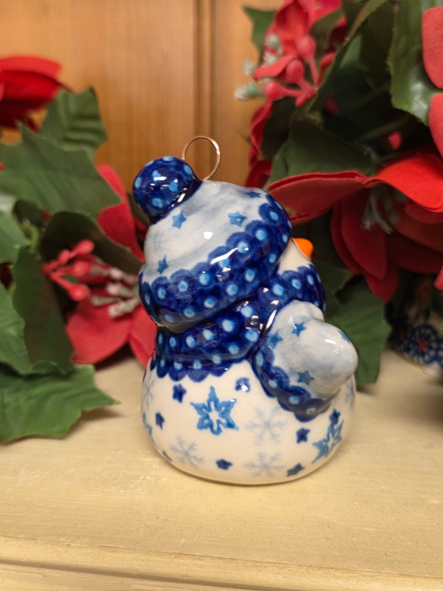 Snowman blue scarf / blue flakes (3")