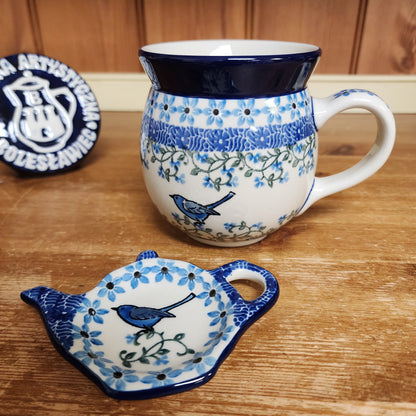 2 pc / 16 oz Bubble Mug & Tea Bag Holder 1932X Song bird