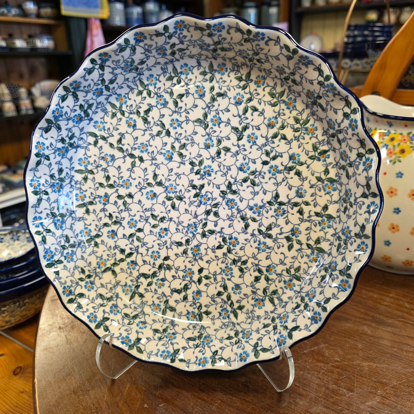 Baker Pie Plate   Fluted   10" 636-2089X  Forget Me Knots pf0526