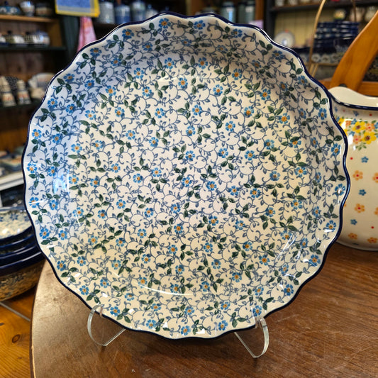 Baker Pie Plate   Fluted   10" 636-2089X  Forget Me Knots pf0526
