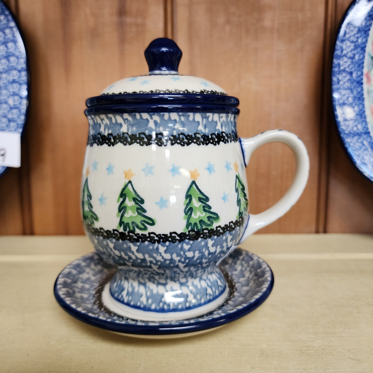 Mug w/Infuser and Saucer   12 oz.    1719X ~ Evergreens