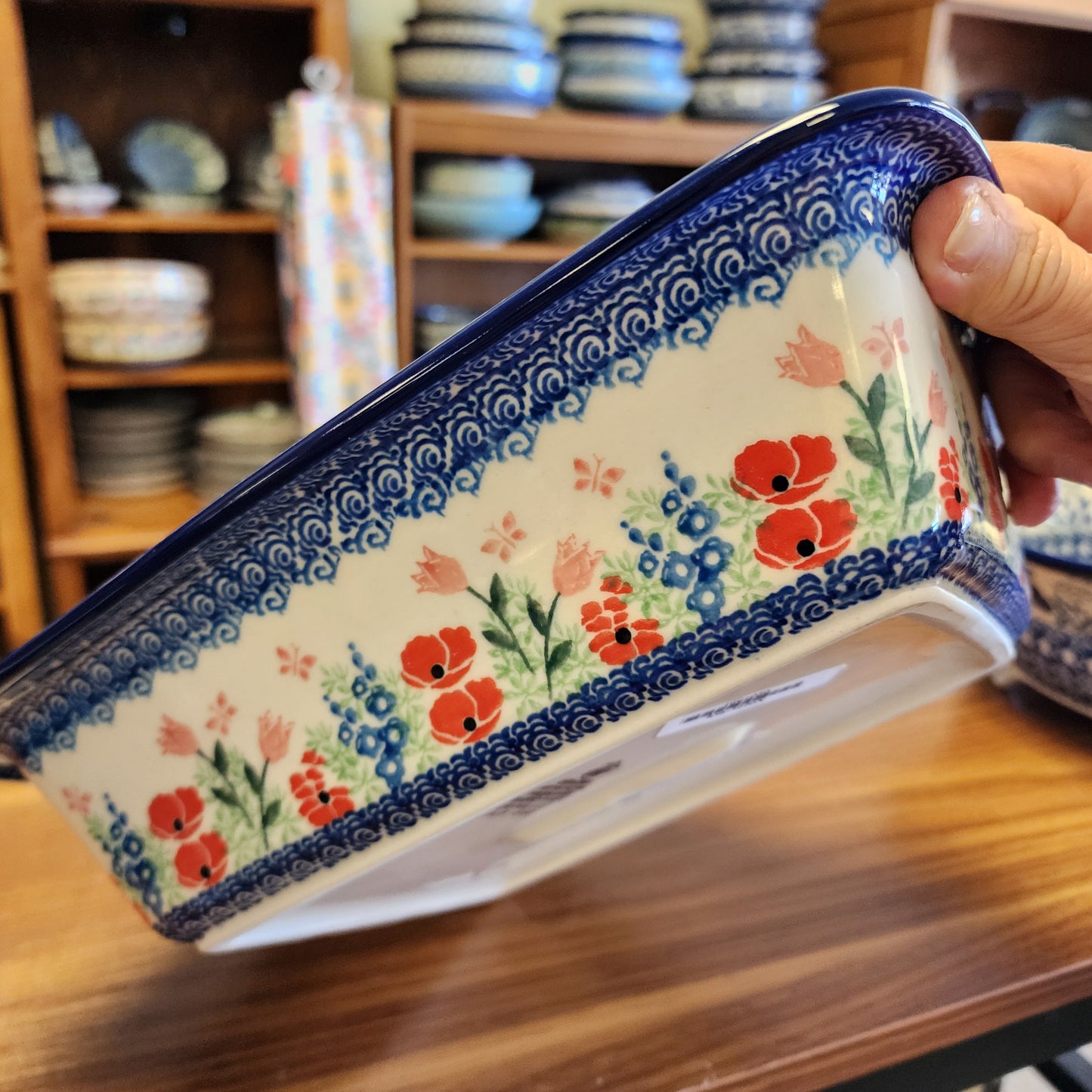Baker   Rectangular w/Rim   9.25" x 11"L 856-3220X  Whimsical Garden pf0526 Small Lasagna