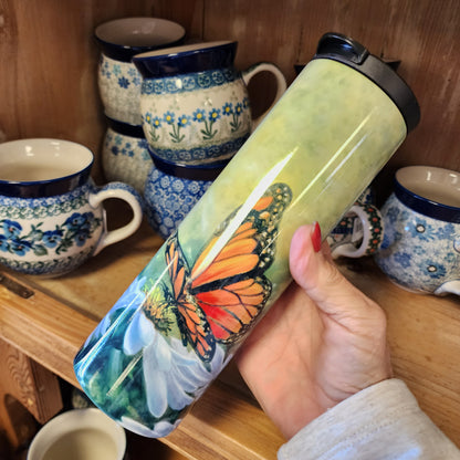 Tumbler / 17 oz  Butterfly **NOT POLISH POTTERY