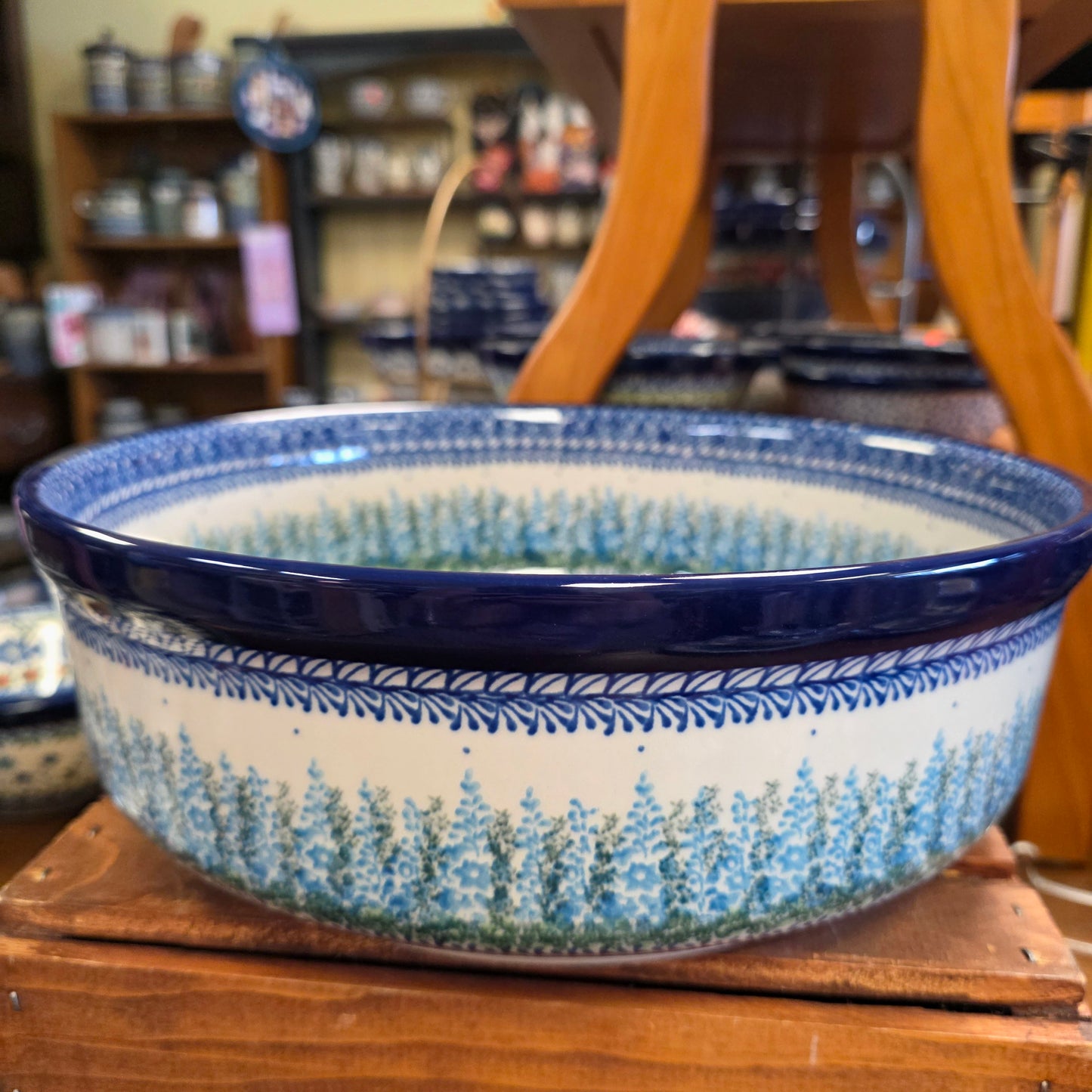 Bowl   Serving   12.5" W 116-3279X  Virginia Bluebells pf0526