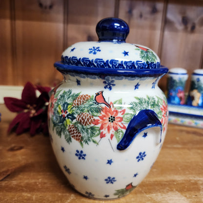 Jar 1 Liter 7" H, poinsettia cardinal 710