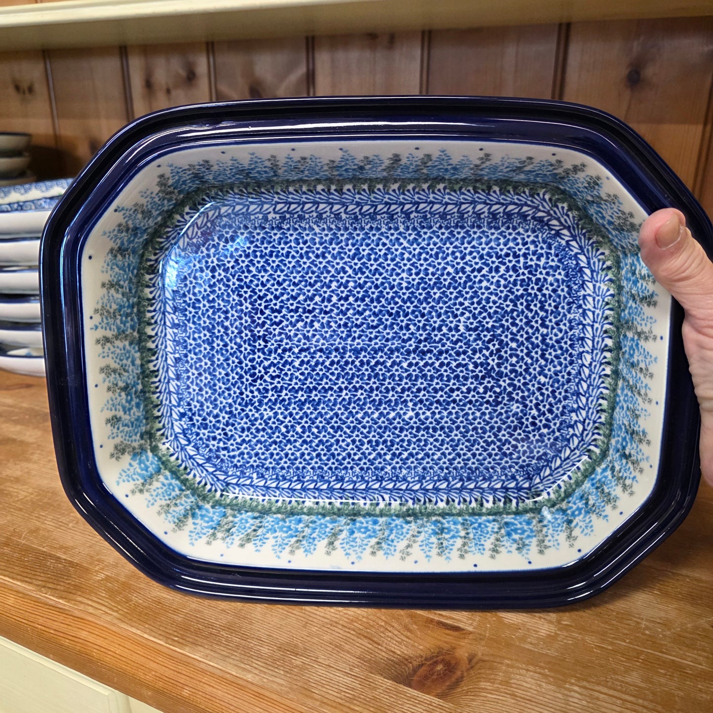 Baker   Covered Casserole   9.5" x 12" 665-3279X  Virginia Bluebells pf0526