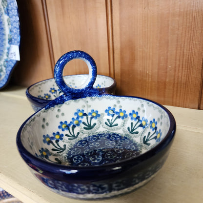 Bowls   Double Serving   9.75"L   0614X ~ Blue Spring Daisy
