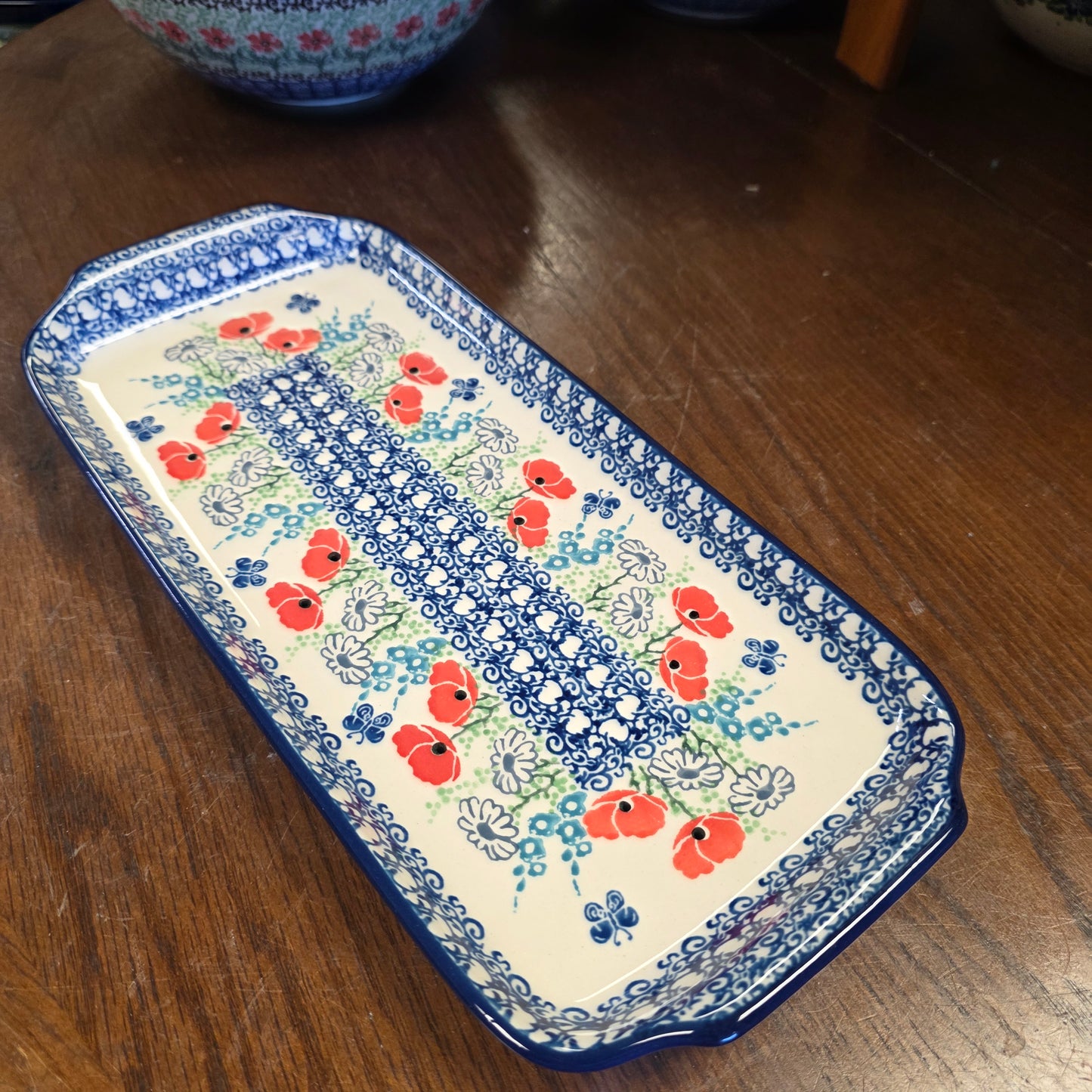 Tray   5.5" x 12"    2901X ~ Red Poppy Garden