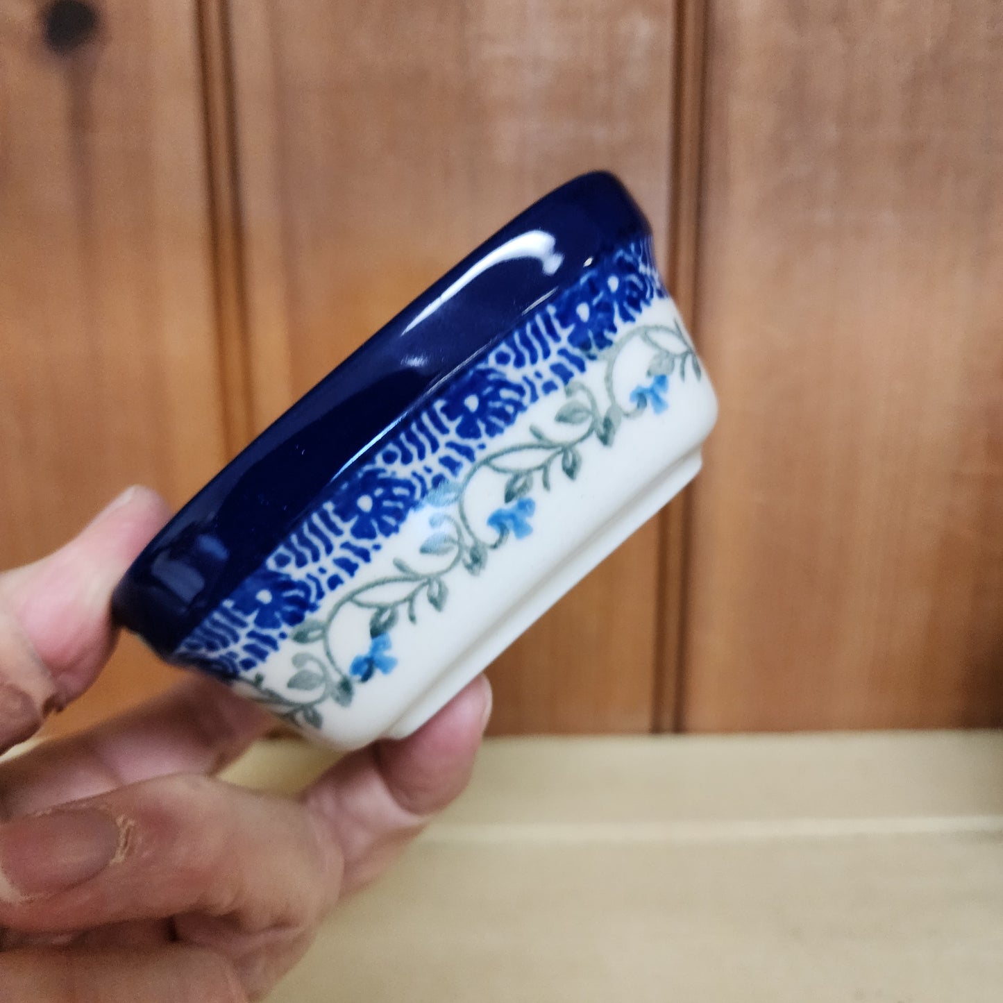 Bowl   Square Ramekin   3.75"   1932X ~ Song Bird