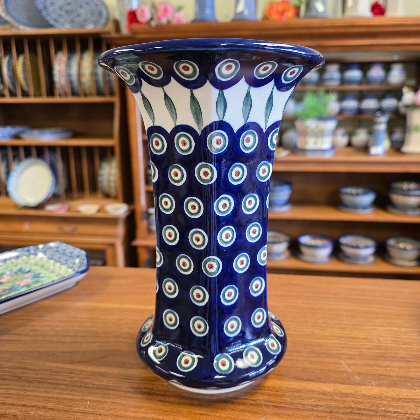 Vase ~ 9.5" 0054X ~ Peacock