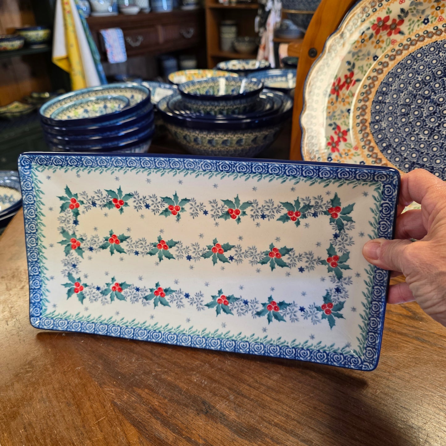 Rectangular Tray   11.8x6.5"    2973X ~ Winter Holly