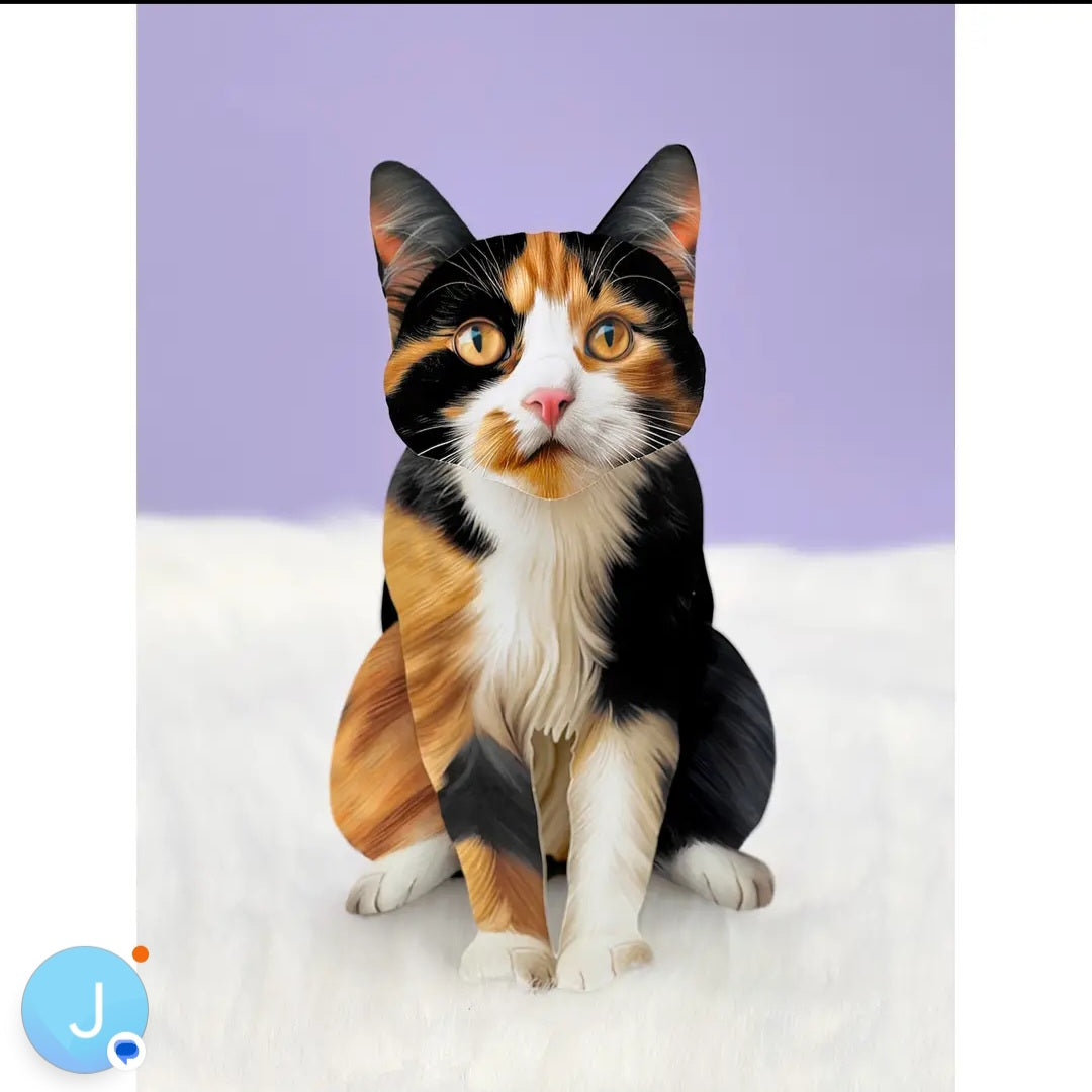 Card ~ Calico Cat w/accessories pop up card