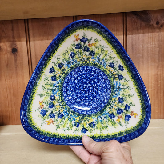 Bowl ~ 3 point Bees Blue  8"x3"