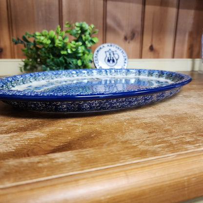 Platter   Oval   10' X 14.5" 614-2273X  Winter Viola pf0526  (includes FREE wooden display stand)