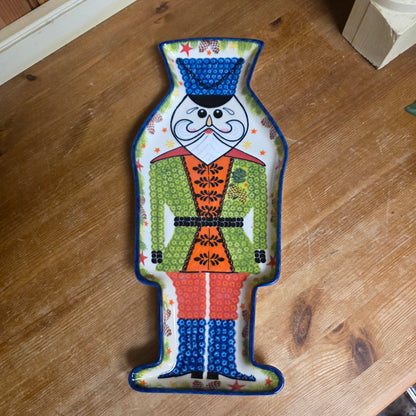 Nutcracker Tray Green Coat 14"x6"