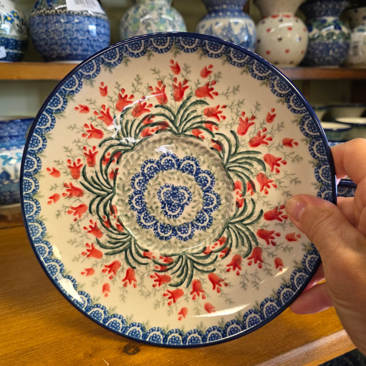 Berry Bowl w/ Saucer   8"W  470-1437X  Crimson Bells pf0526