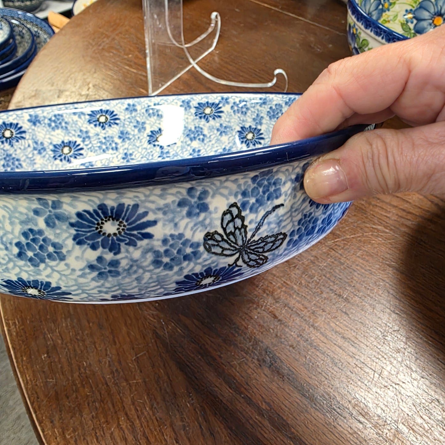 Baker   Round w/ Handles   10" 420-2999X  Blue Dragonfly pf0526