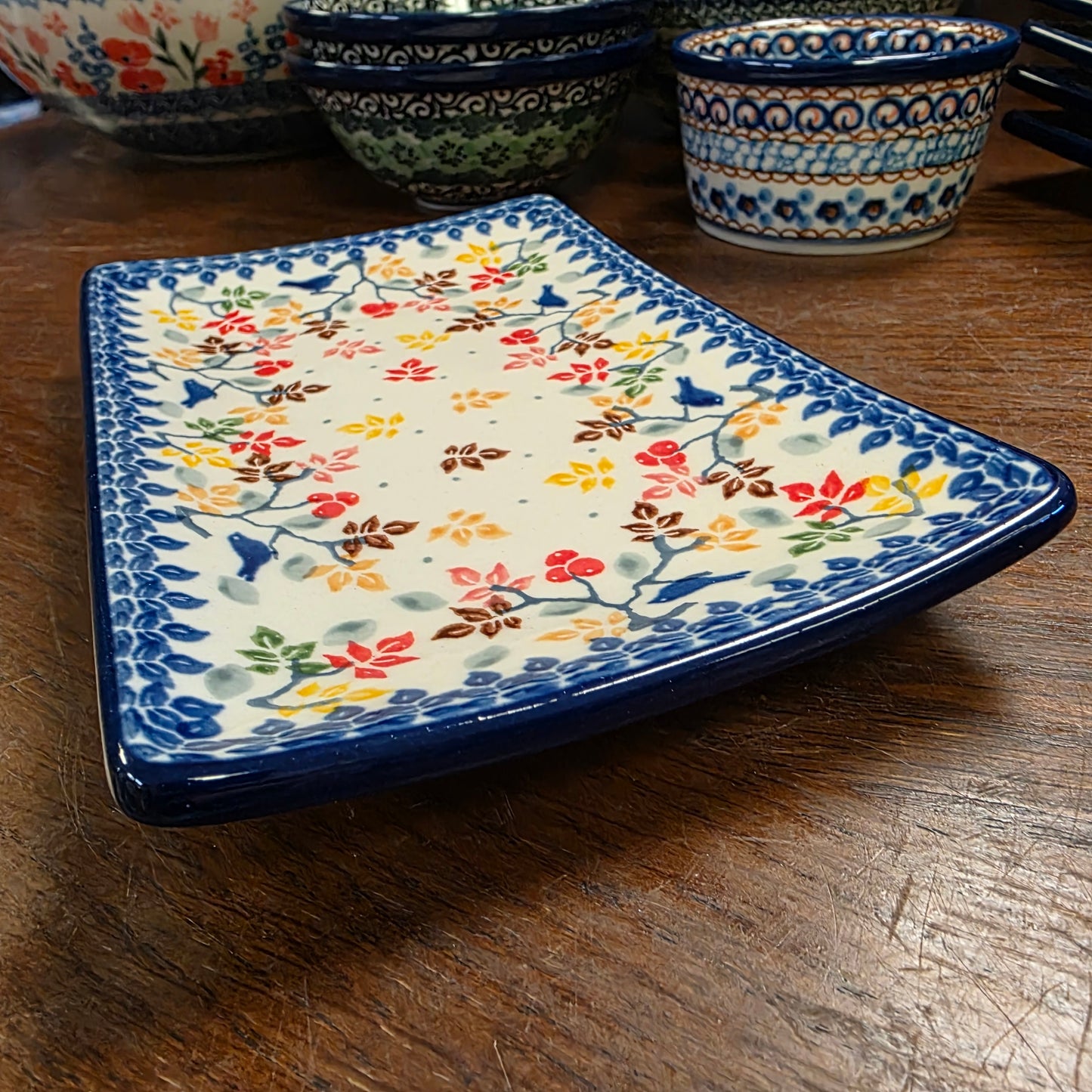 Sushi Plate 7"x4 3/4" C27-3208X  Bluebird Vine pf0526
