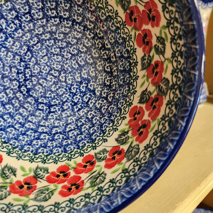 Bowl   Nesting   7.75" W   2538X ~ Red Pansy