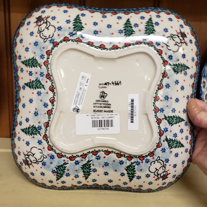 Tray ~ Square Fluted (9.5 in.) 581-U4661  Snowman T Liana
