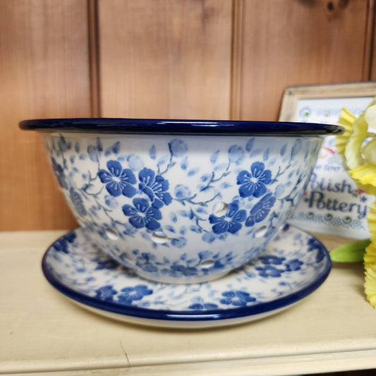 Berry Bowl w/ Saucer ~ 8"W 470-3428X Timeless Blue PF0526