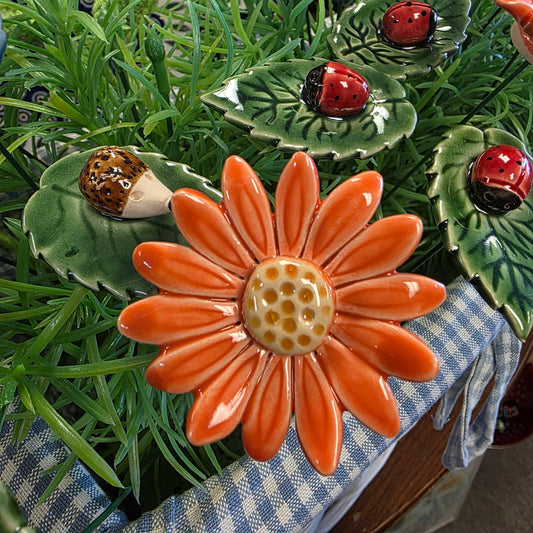 Ceramic Daisy Orange 4824