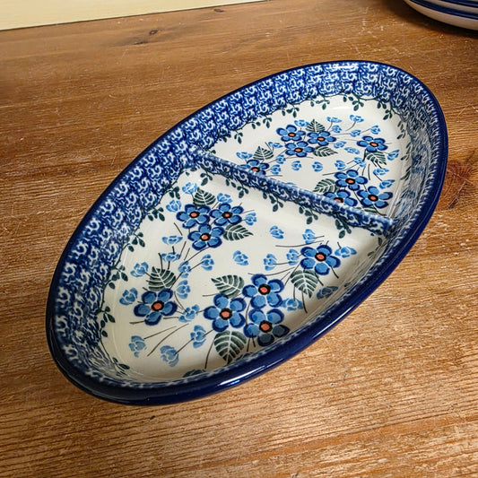 Divided Dish Oval   Small 395-2272X  Parisian Posies pf0526