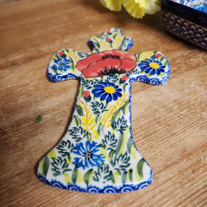 Cross 7.5" x 4.5" Kalich Red Poppy  188