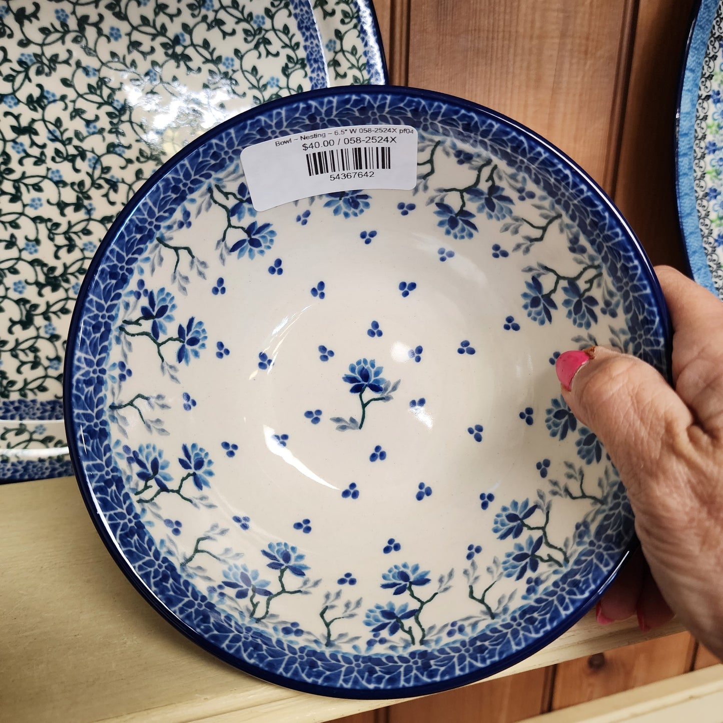 Bowl ~ Nesting ~ 6.5" W 058-2524X Clover Fields  3 cups