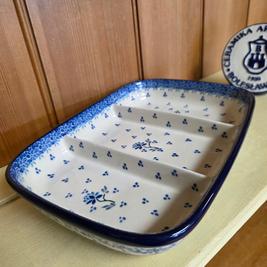 Divided Dish  6.5" x 9.25" 393-2524X  Clover Fields pf0526