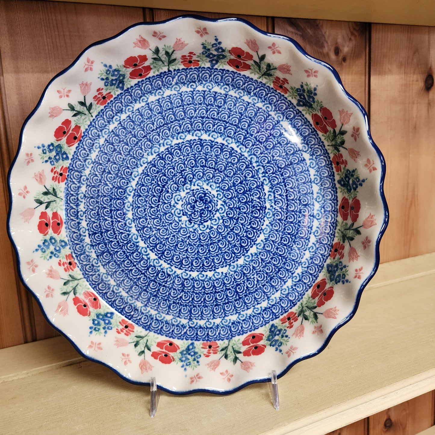 Pie Plate ~ Fluted ~ 10" 3220X ~ Whimsical Garden